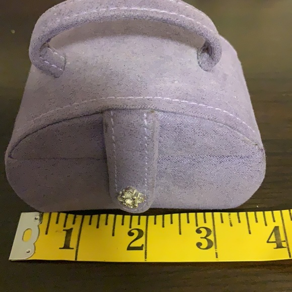 Purple mini Jewelry Travel Case with beaded clasp - Picture 7 of 9